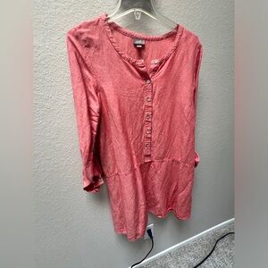 J. Jill Coral Button-Down dress or shirt Medium